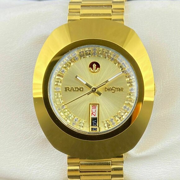 Rado DiaStar Automatic 36 MM Gold Plated Diamond Men's Wristwatch - Picture 1 of 6